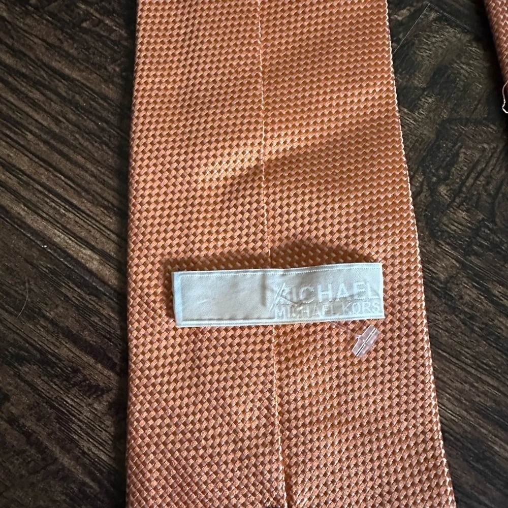 Michael Kors Orange Silk Tie Elegant Accessory
